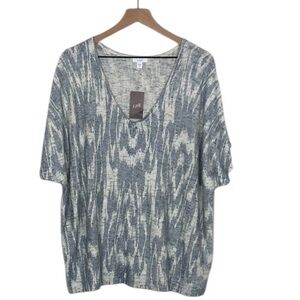 J.Jill Pure Jill Knit Top V Neck Relaxed Boxy Stretch New